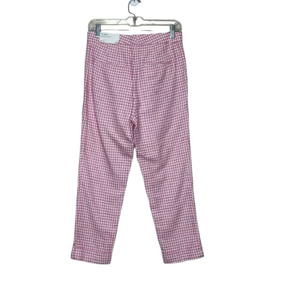 Ann Taylor pink white houndstooth ankle pants size 4P - Picture 2 of 11